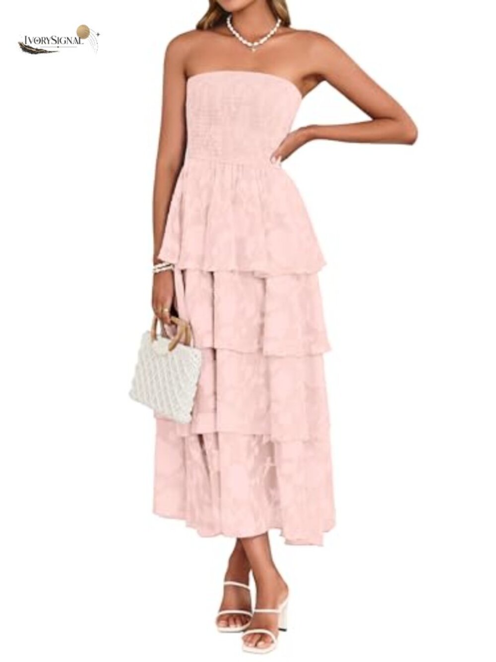Simplee Womens Maxi Boho Floral Strapless Wedding Guest Beach Dress